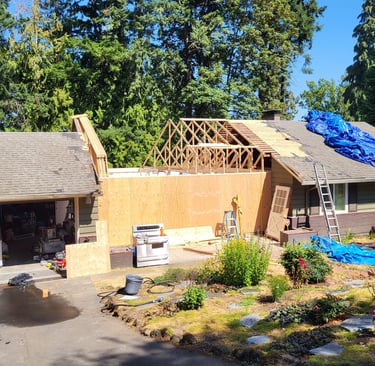 roof repair with a front porch addition