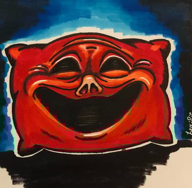 excited, elated, happy, overjoyed pillow.