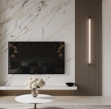 "dekorinė TV siena iš kvarco akmens"