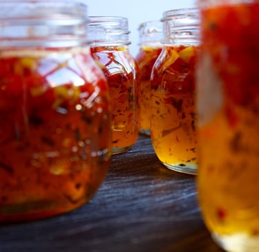 jars of lime leaf jelly