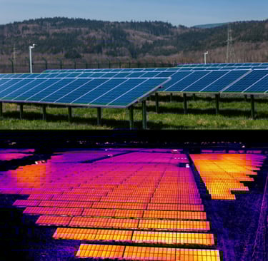 dron sa termalnom kamerom provjerava solarne panele