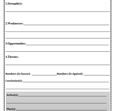 Decision making Diary Page