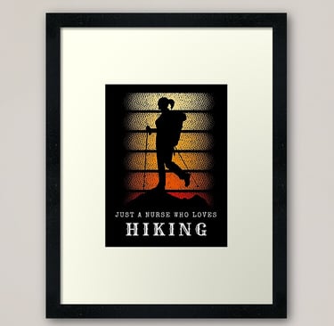 Nurse Hiker Framed Art Print