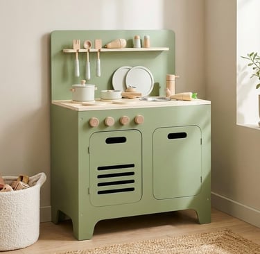 Houten olijf groene speelgoed keuken voor kinderen