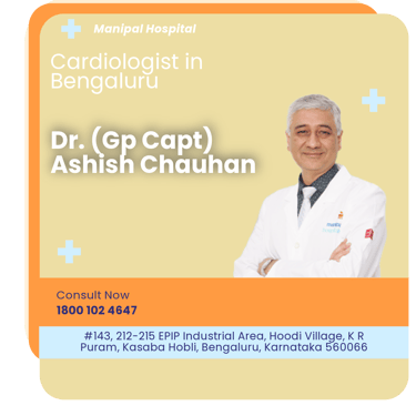 A graphical representation highlighting Dr. Ashish Chauhan as the Best Cardiologist in Bengaluru