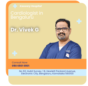 A graphical representation highlighting Dr. Vivek G as the Best Cardiologist in Bengaluru.