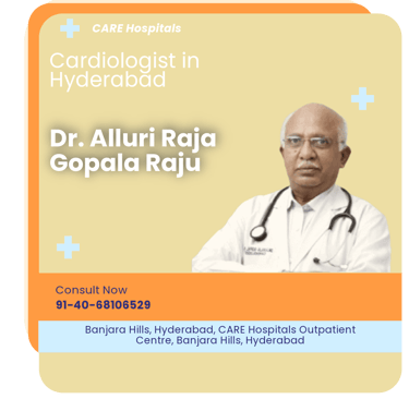 A graphical representation highlighting Dr. Alluri Raja as the Best Cardiologist in Hyderabad