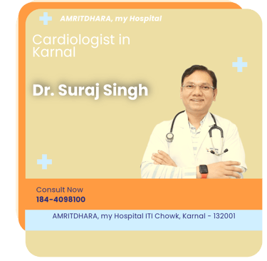 A graphical representation highlighting Dr. Suraj Singh as the Best Cardiologist in Karnal.