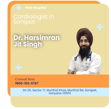 A graphical representation highlighting Dr. Harsimran Jit Singh as the Best Cardiologist in Sonipat.