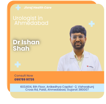 A graphical representation highlighting Dr. Ishan Shah as the Best Urologist in Ahmedabad.
