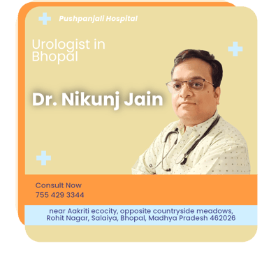 A graphical representation highlighting Dr. Nikunj Jain as the Best Urologist in Bhopal.