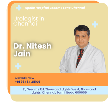 A graphical representation highlighting Dr. Nitesh Jain as the Best Urologist in Chennai.