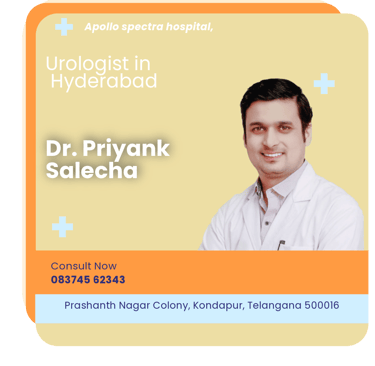 A graphical representation highlighting Dr. Priyank Salecha as the Best Urologist in Hyderabad.
