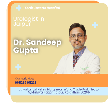 A graphical representation highlighting Dr. Sandeep Gupta as the Best Urologist in Jaipur.
