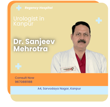 A graphical representation highlighting Dr. Sanjeev Mehrotra as the Best Urologist in Kanpur.