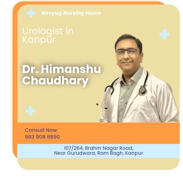 A graphical representation highlighting Dr. Himanshu Chaudhary as the Best Urologist in Kanpur.