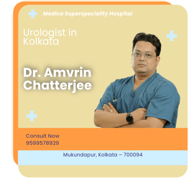 A graphical representation highlighting Dr. Amvrin Chatterjee as the Best Urologist in Kolkata.