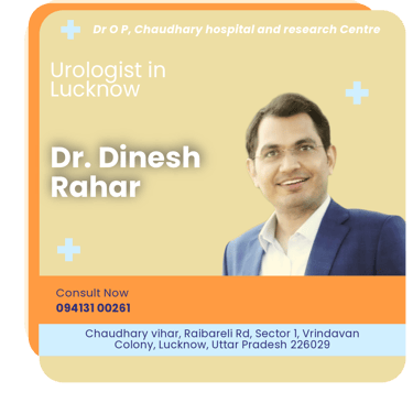 A graphical representation highlighting Dr. Dinesh Rahar as the Best Urologist in Lucknow.