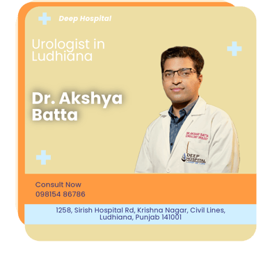A graphical representation highlighting Dr. Akshya Batta as the Best Urologist in Ludhiana.