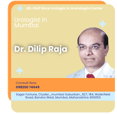 A graphical representation highlighting Dr. Dilip Raja as the Best Urologist in Mumbai.