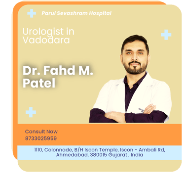 A graphical representation highlighting Dr. Fahd M. Patel as the Best Urologist in Vadodara.