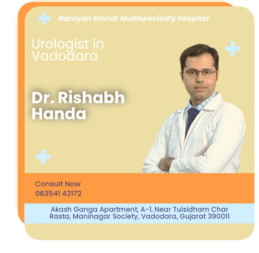 A graphical representation highlighting Dr. Rishabh Handa as the Best Urologist in Vadodara.