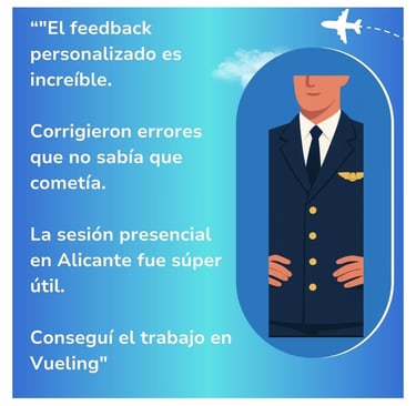 Corrige errores, ten feedback personalizado y supera la entrevista TCP y azafata de vuelo