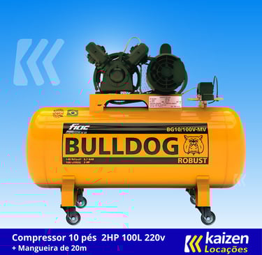 Compressor 10 pés 2HP 100L 220v | Kaizen Locações