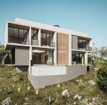 a house with a mountain view of a house