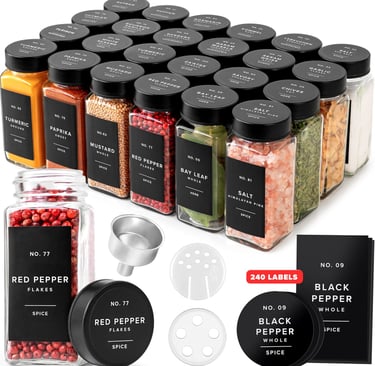 Glass Spice Jars with Label