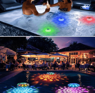 a couple of people in a hot tub