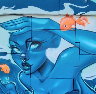 The Siren’s Lullaby - Mural in Frankfurt, muralism, street art, urban art by Ona Salvador