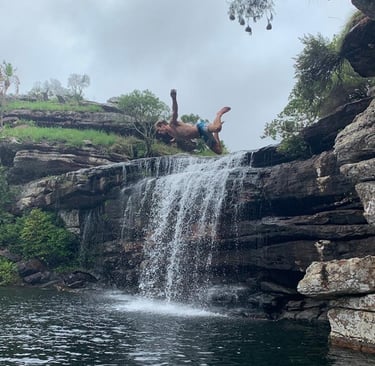 Belly bomb in Strandlooper Falls pool