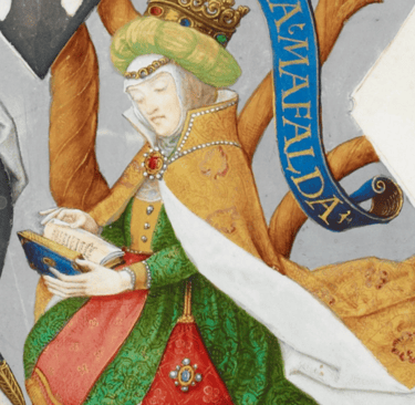 D. Mafalda de Saboia (1125-1158), primeira rainha Portugal, em iluminura do século XVI.