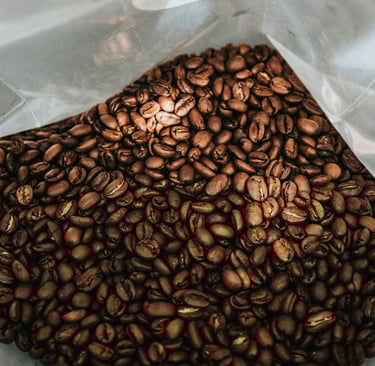 coffee beans in a bag