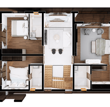 North facing Fortune Hestia villa basement plan with parking and storage areas