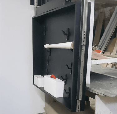 sistema descensor para estanterías