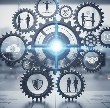 Engrenagens representando a cultura organizacional da empresa