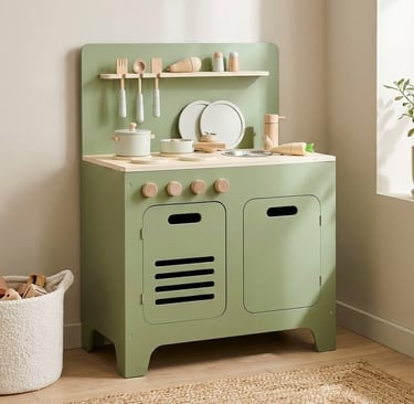 Houten olijf groene speelgoed keuken voor kinderen