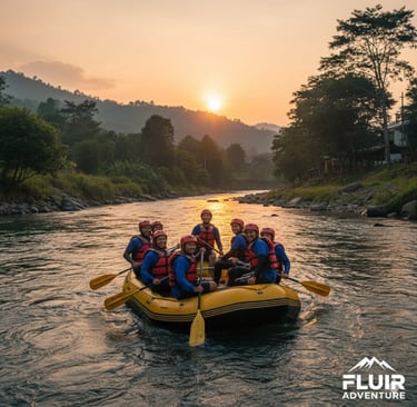 Aktivitas rafting Pangalengan untuk ngabuburit seru saat bulan Ramadan bersama Fluir Adventure
