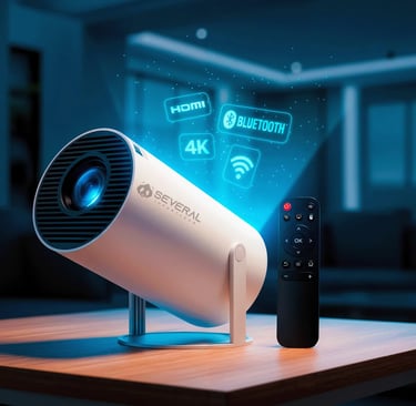 mini projetor portátil branco