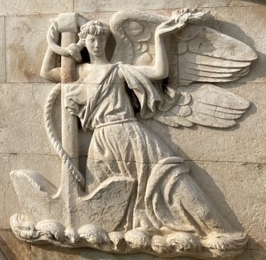 Stone relief from bridge in Venice