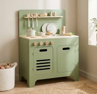 Houten olijf groene speelgoed keuken voor kinderen