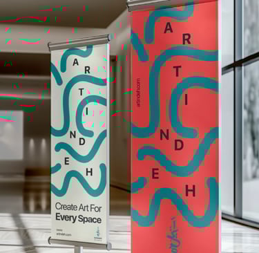 Werbebanner für Brand Identity und Branding Artindeh Kunstplatform