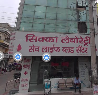 An image showing Storefront of Save life Blood bank in Karnal
