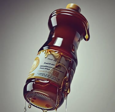 a bottle of syrup with a bottle of syrup