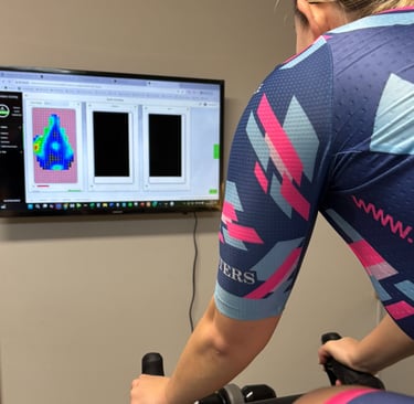 A screen showing saddle pressure mapping