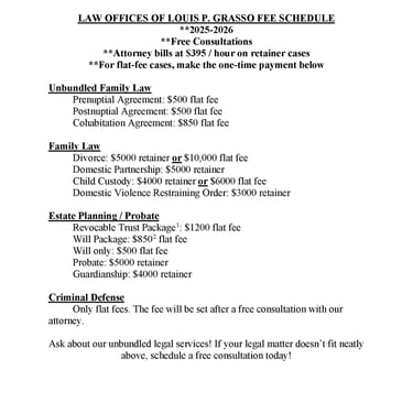 Alaska Fee Schedule