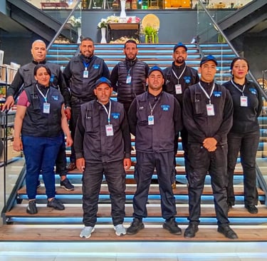 Agents de sécurité en uniforme surveillant un magasin dans un centre commercial à Casablanca