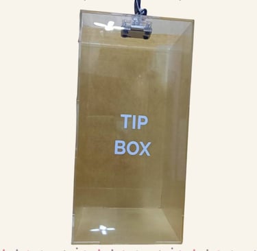 Clear Acrylic tip Box with Lock